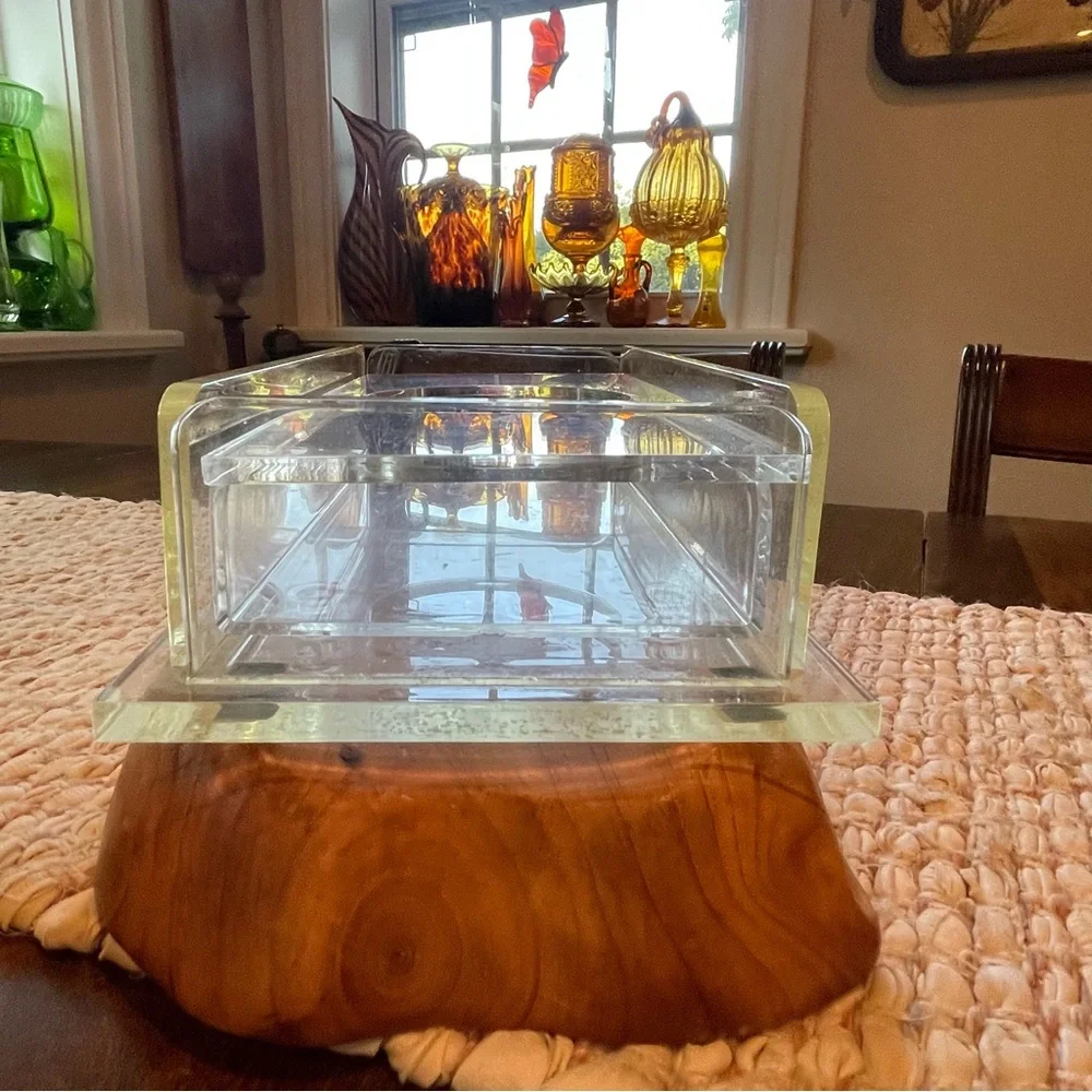 Lucite Acrylic Tissue Box Mid Century Modern Vintage